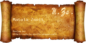 Matola Zsolt névjegykártya